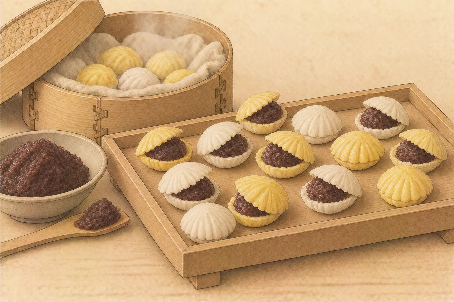 あこや（阿古屋・貝形菓子）