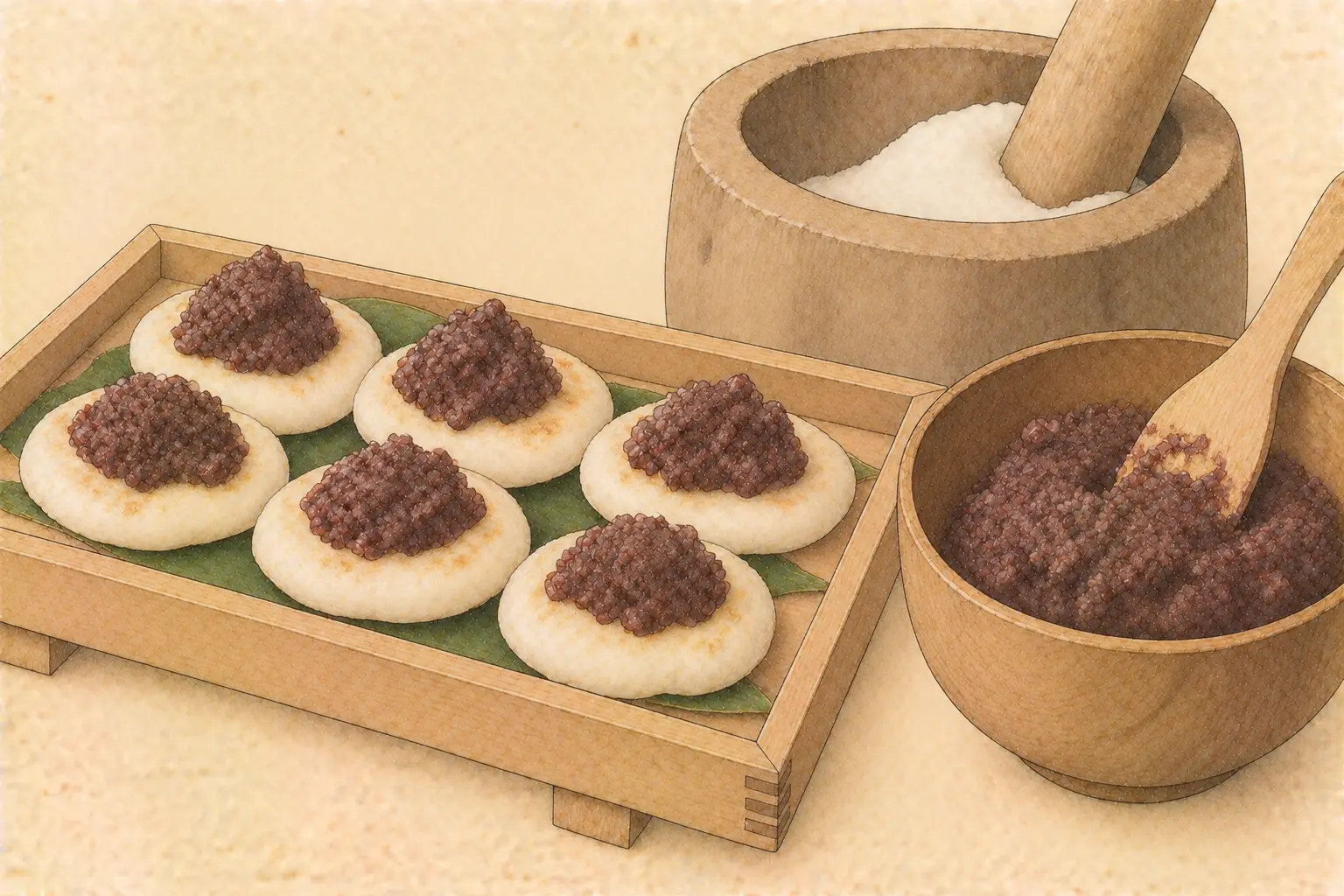 鯉叩き（こいたたき・あん載せ平餅）