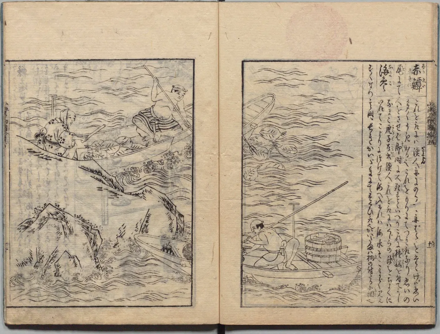 赤エイ・海鼠漁の図