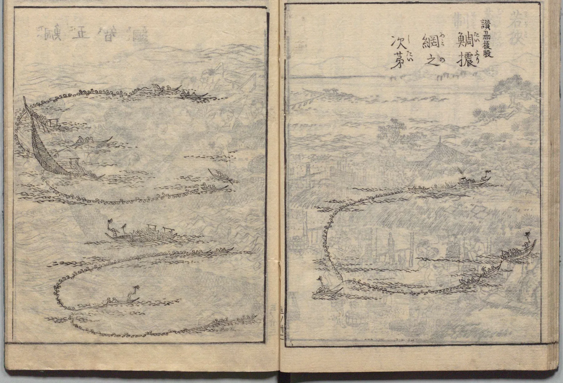 諸国の巾着網・鰾網の図