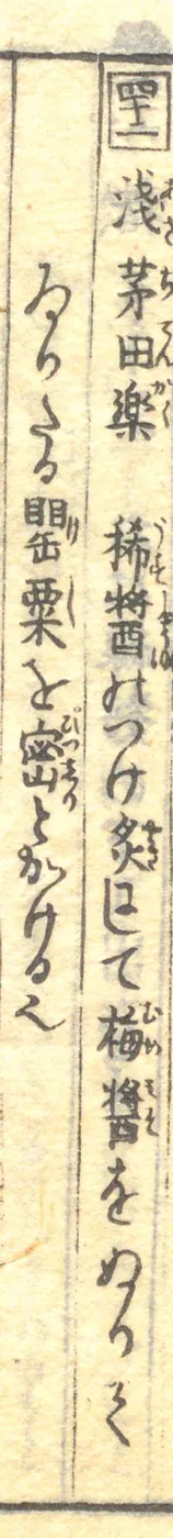 豆腐百珍の原本。浅茅田楽の項